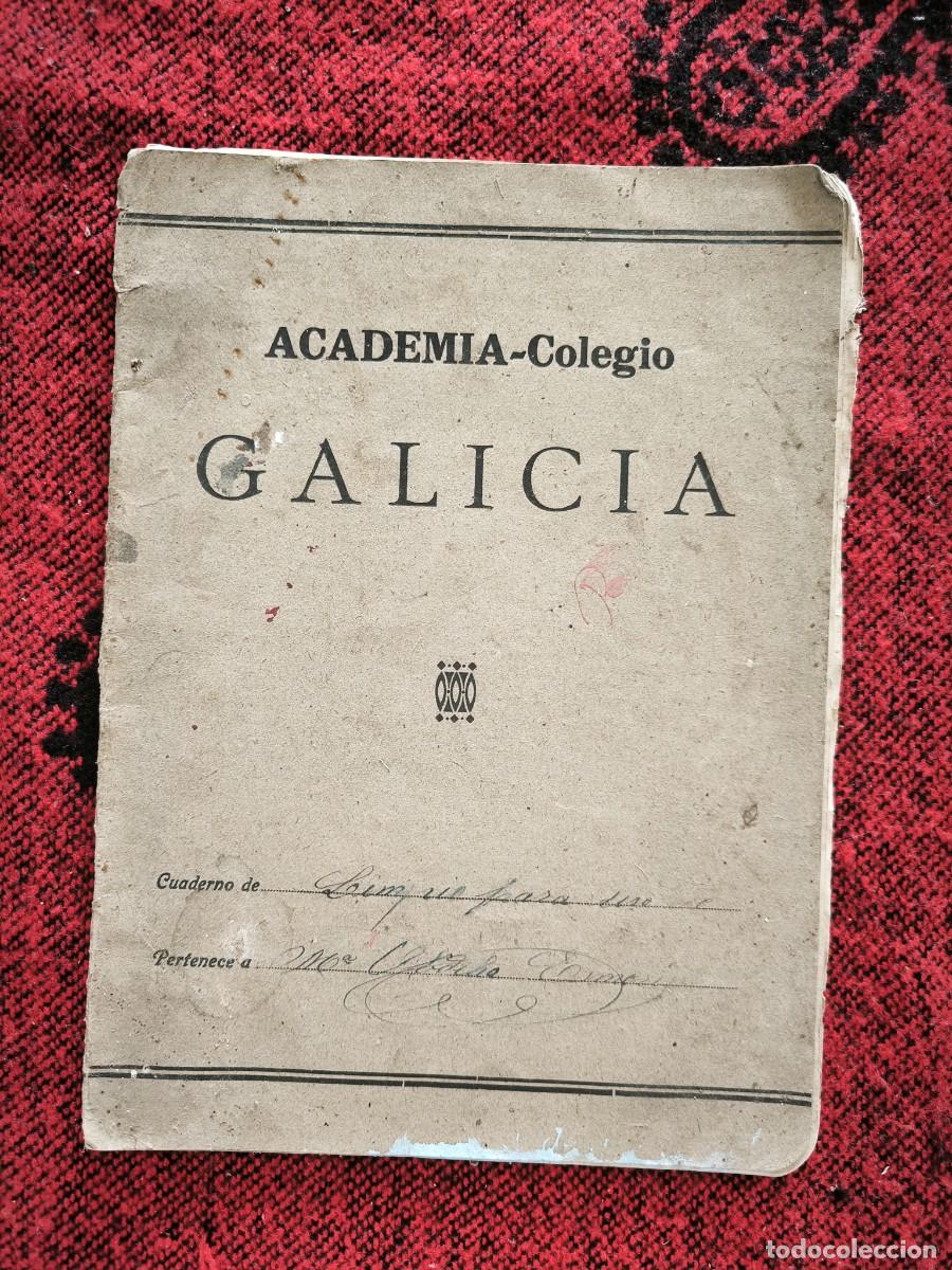 Alte Manuskripte: Cuaderno Escolar Academia Colegio Galicia 1944 Manuscrito Caligraf&iacute;a Antigua Original