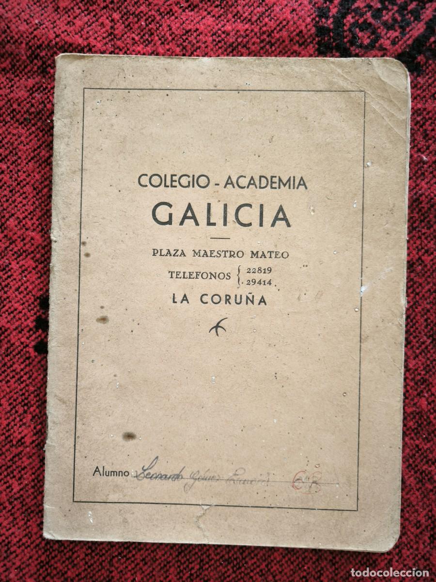 Ancient Manuscripts: Cuaderno Escolar Colegio Academia Galicia F&iacute;sica Manuscrito La Coru&ntilde;a A&ntilde;os 40-50 Original