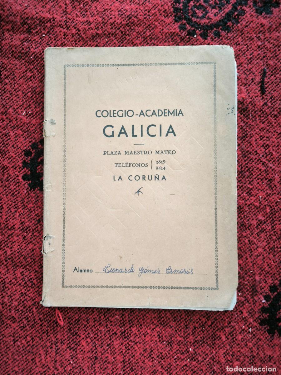 Manuscrits anciens: Cuaderno Escolar Colegio Academia Galicia Caligraf&iacute;a Manuscrita La Coru&ntilde;a A&ntilde;os 40-50 Original