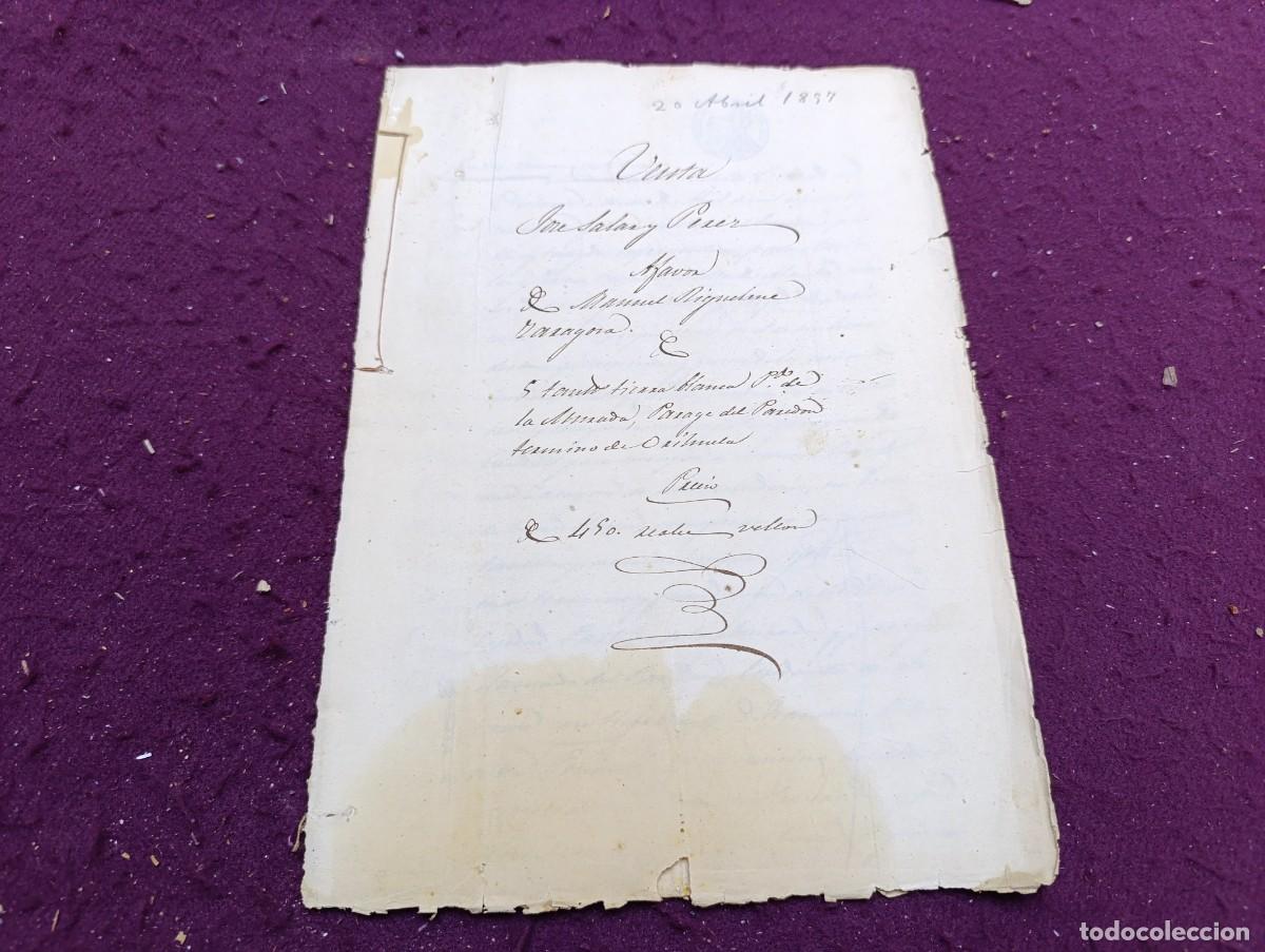 Manuscritos antiguos: 1857, Antiguo Documento Manuscrito, Venta, Orihuela