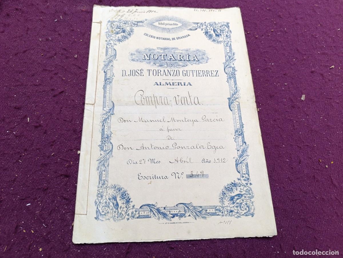 Alte Manuskripte: 1912, Antiguo Documento Manuscrito, Compraventa, Almer&iacute;a