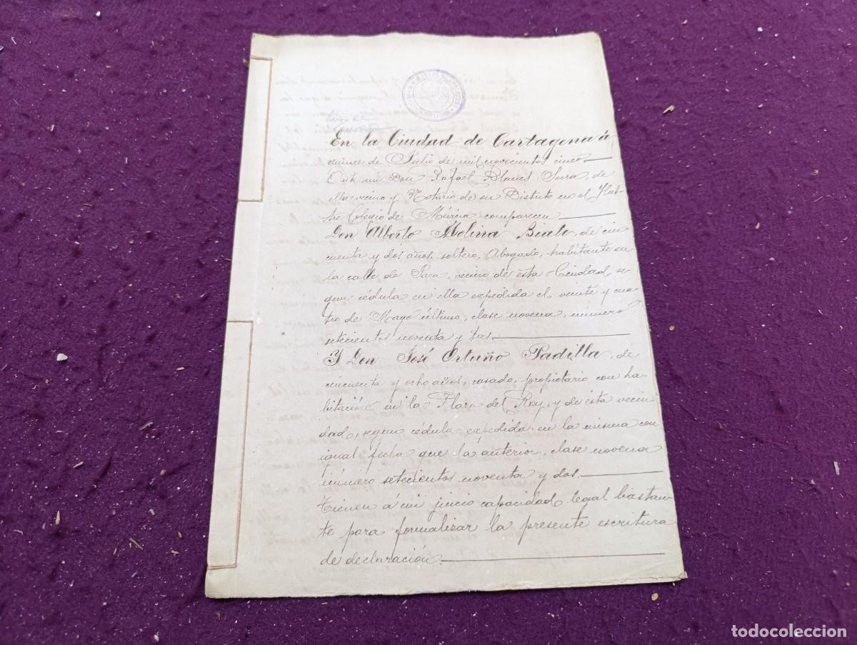 Alte Manuskripte: 1905, Antiguo Documento Manuscrito, Escritura o similar, Cartagena