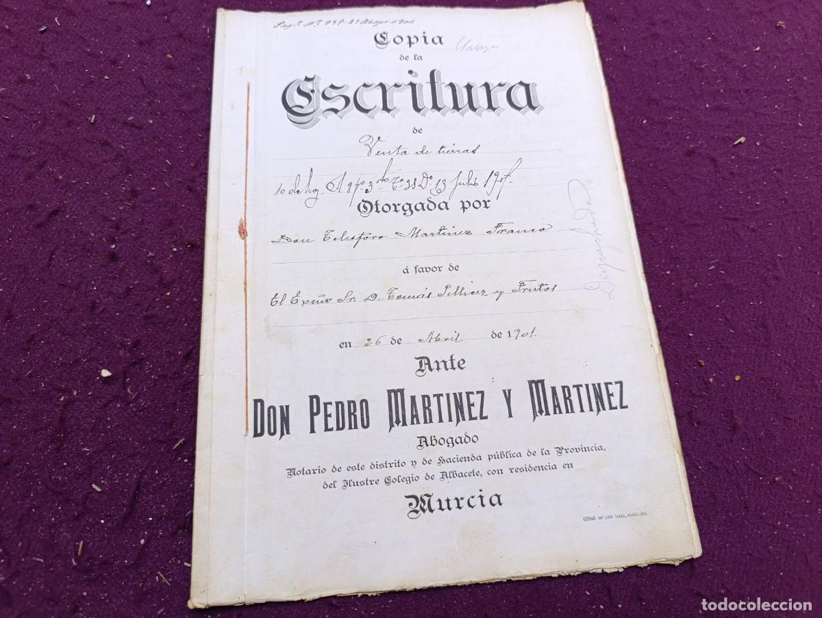 Manuscritos antigos: 1901, Antiguo Documento Manuscrito, Murcia, Venta de Tierras