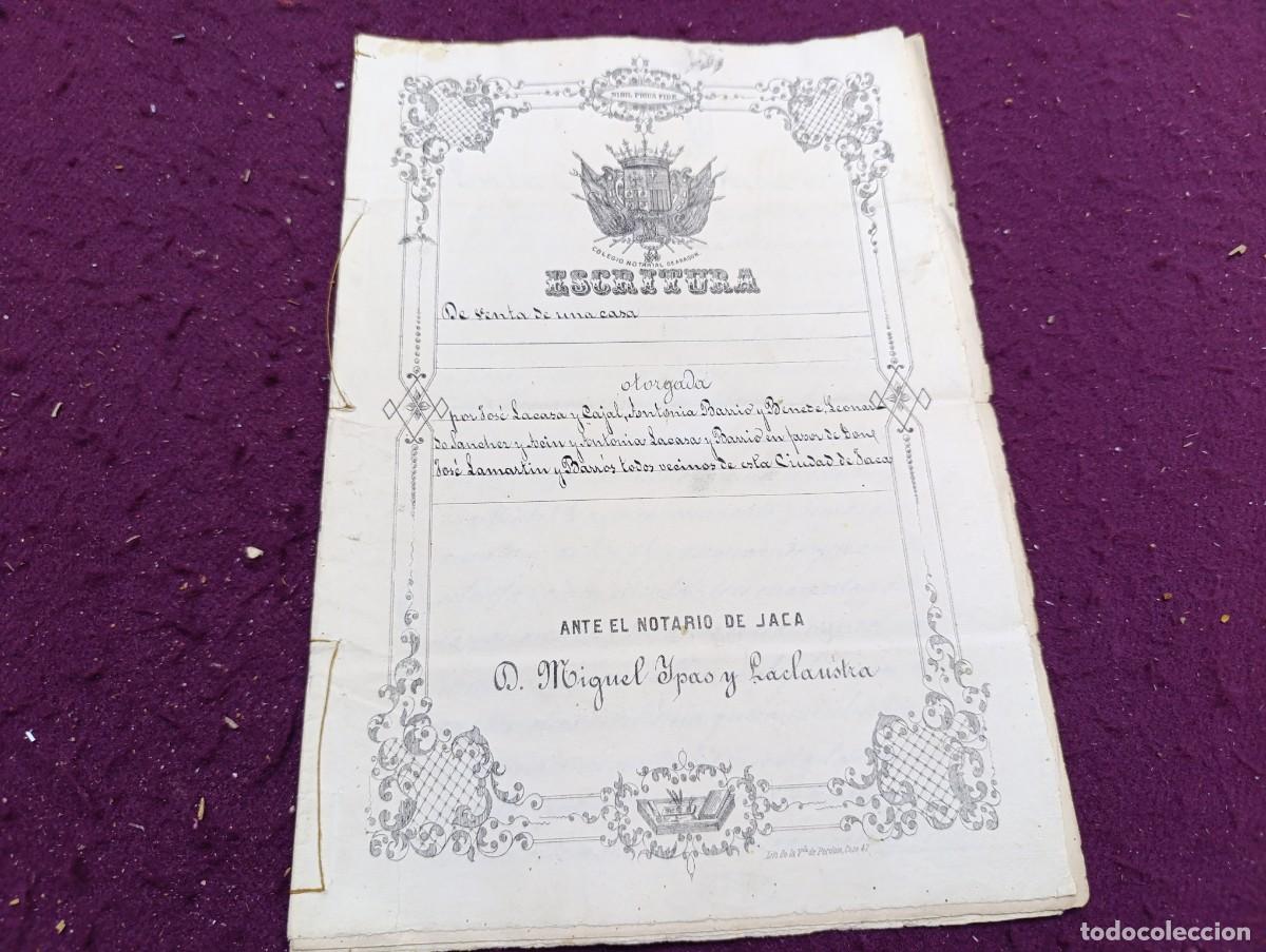 Manuscritos antiguos: 1878, Antiguo Documento Manuscrito, Jaca, Venta de una Casa