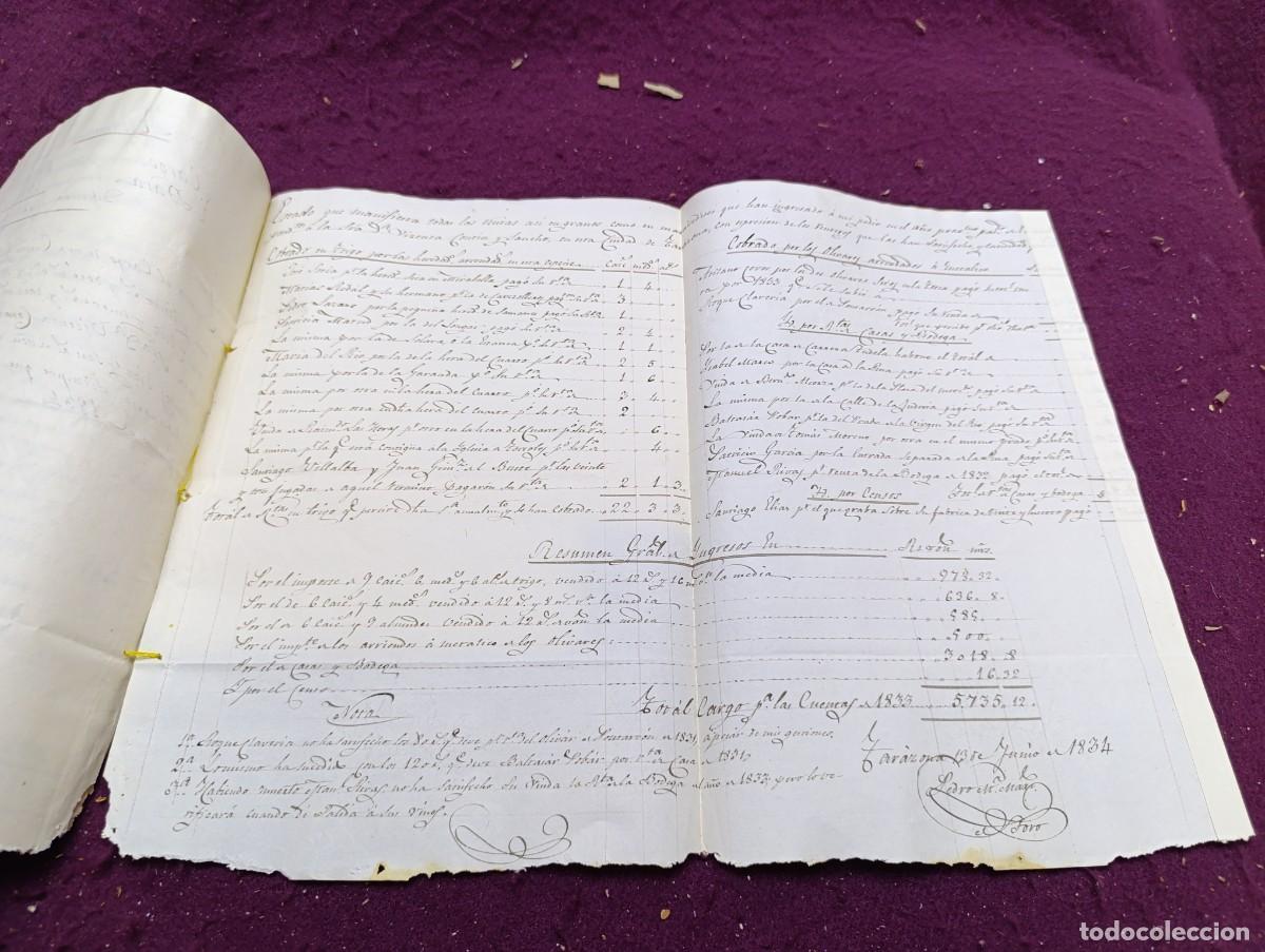 Alte Manuskripte: 1833, Antiguo Documento Manuscrito, Tarazona, Cuentas Anuales, con multitud de anexos