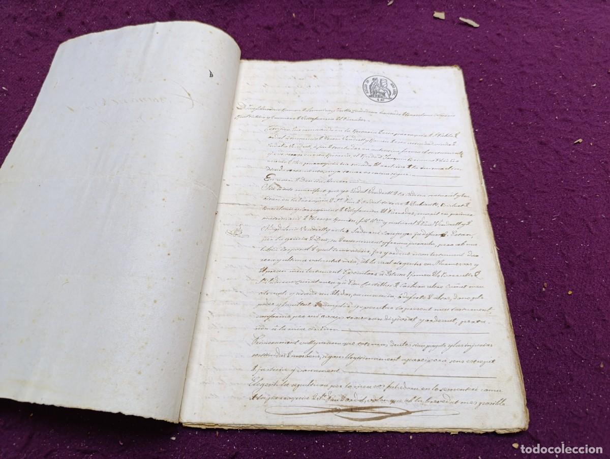 Manuscrits anciens: 1871, Antiguo Documento Manuscrito, Vendrell, Testamento, en catal&aacute;n