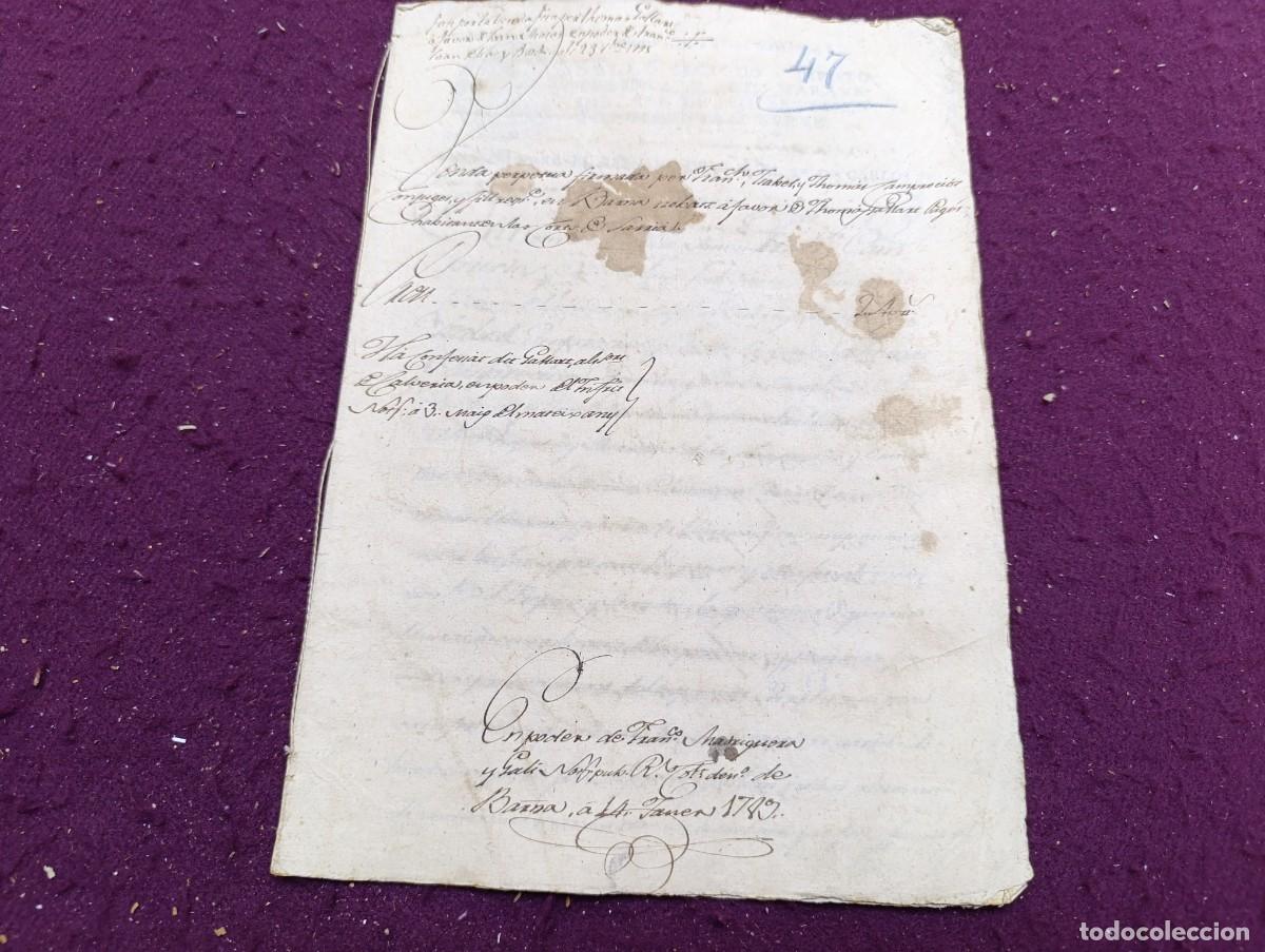 Alte Manuskripte: 1795, Antiguo Documento Manuscrito, Barcelona, en catal&aacute;n
