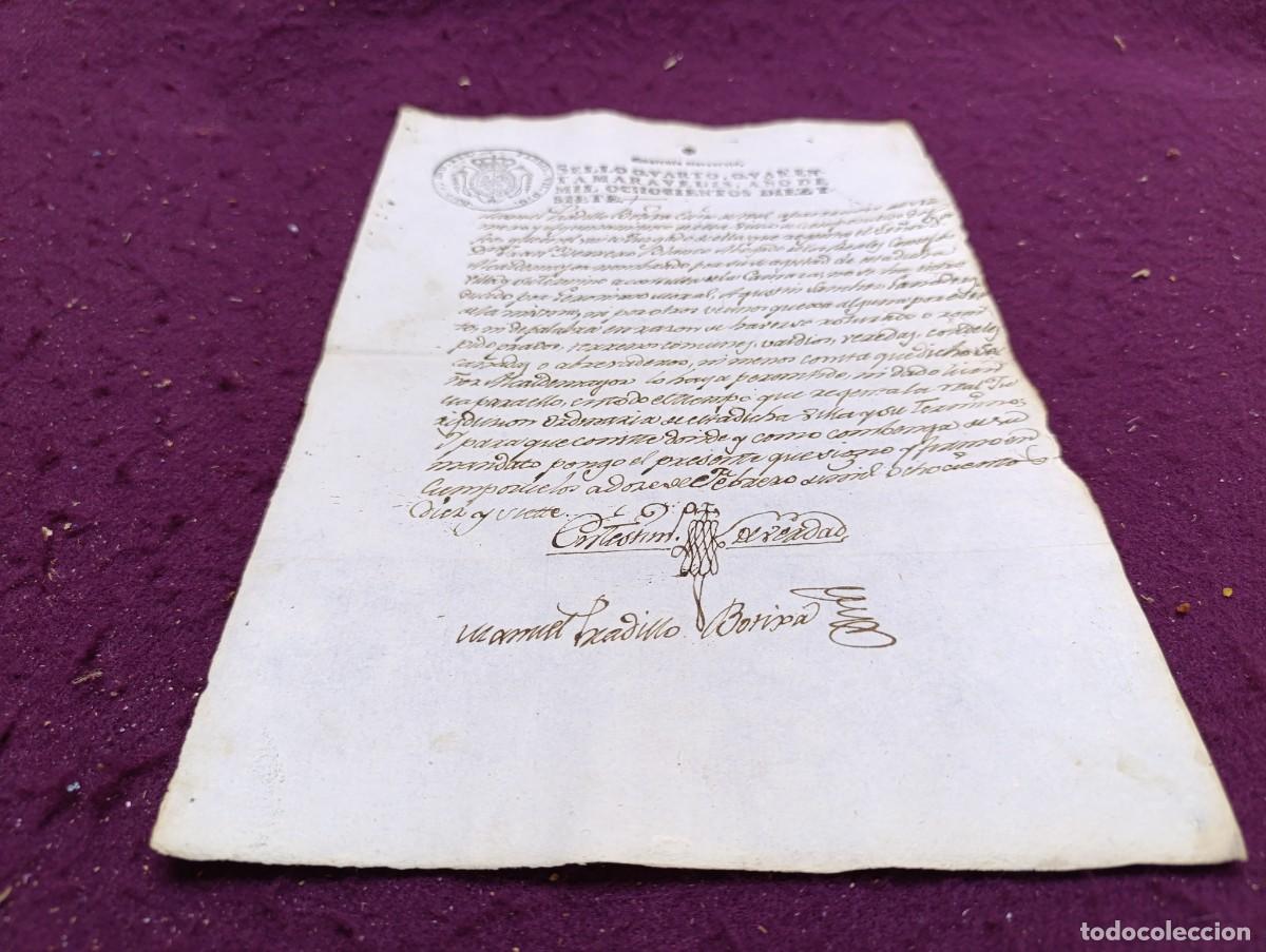 Manuscritos antiguos: 1817, Antiguo Documento Manuscrito, Madrid, escritura de poder para pleitos
