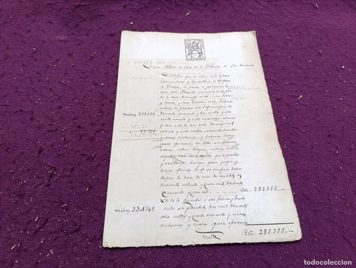 Manuscritos antiguos: 1869, Antiguo Documento Manuscrito, M&aacute;laga, tasaci&oacute;n o justiprecio de fincas urbanas