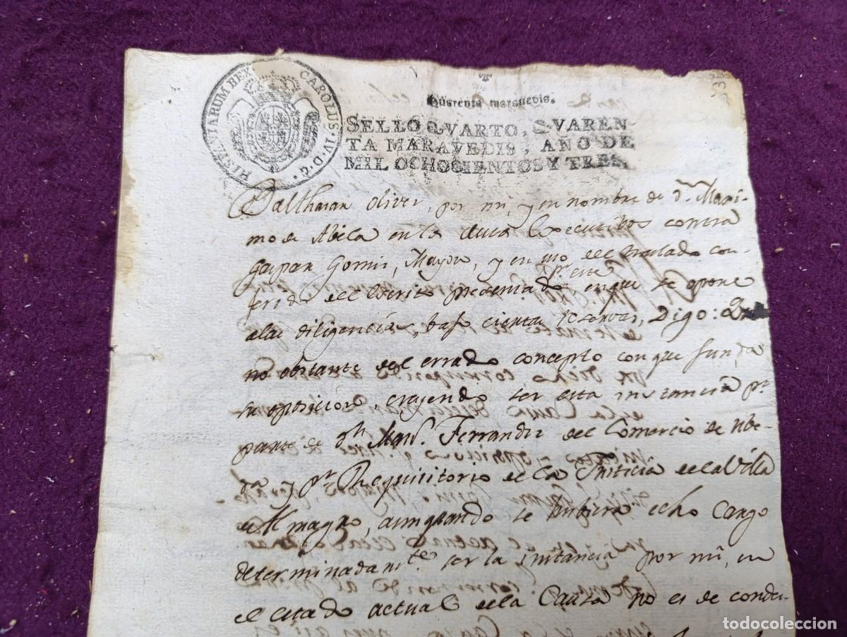 Manuscritos antiguos: 1803, Antiguo Documento Manuscrito, Novelda, Requisitorio