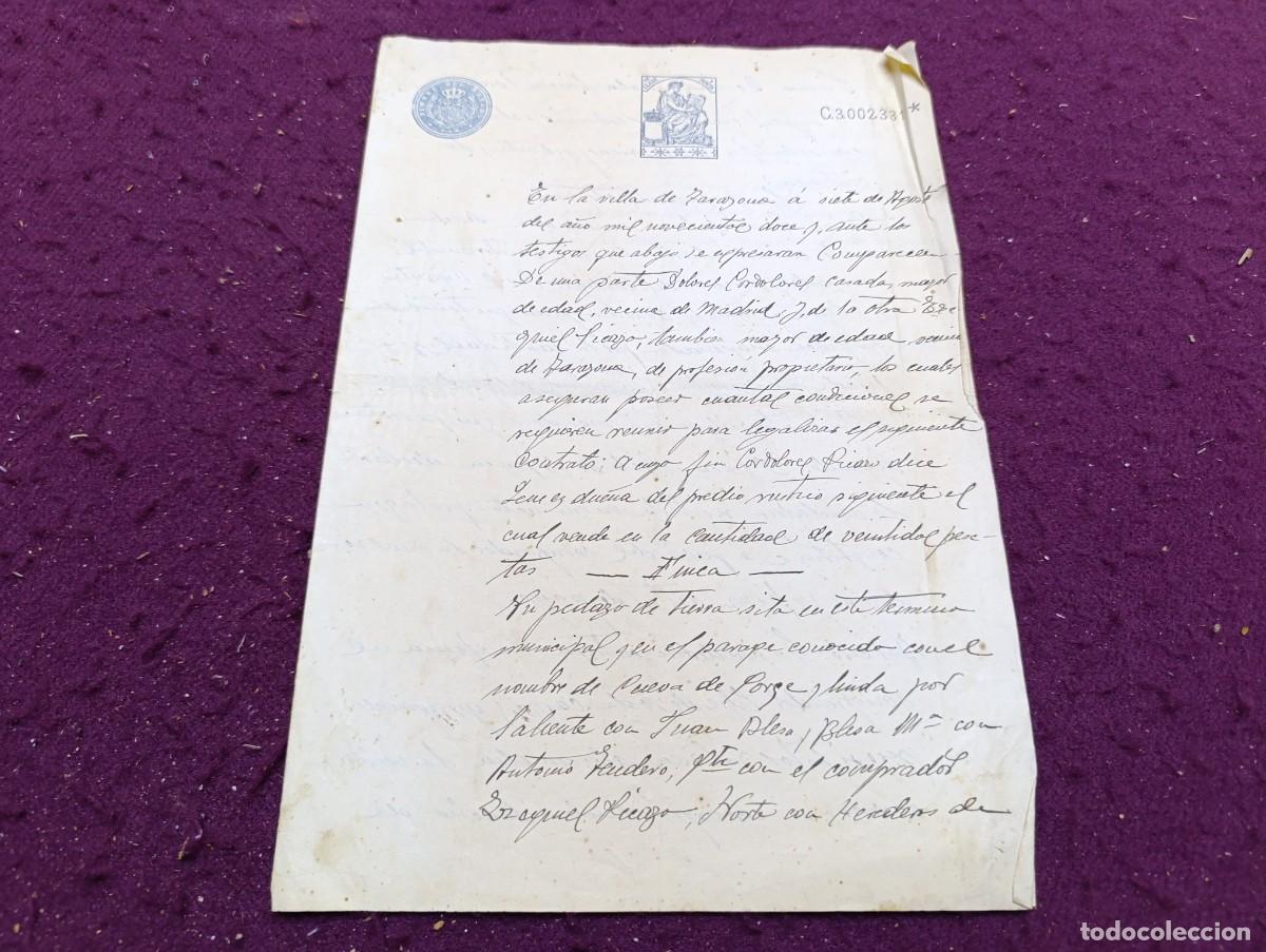 Manuscritos antiguos: 1912, Antiguo Documento Manuscrito, Tarazona de la Mancha, compraventa