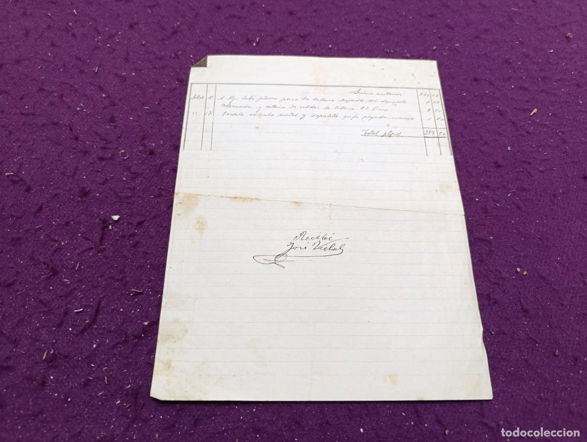 Manuscritos antiguos: 1928, Antiguo Documento Manuscrito, Orihuela, factura Hojalater&iacute;a