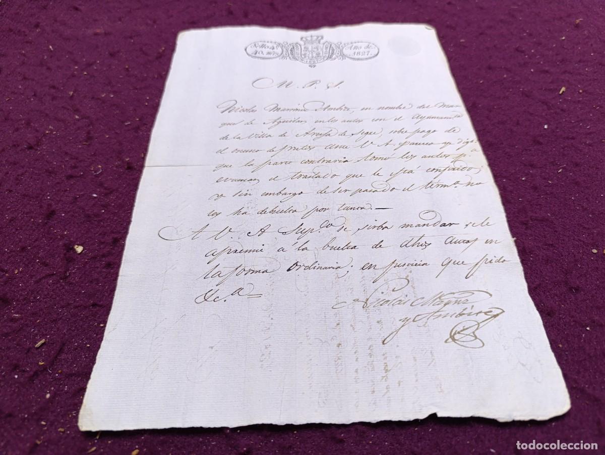 Manuscritos antiguos: 1827, Antiguo Documento Manuscrito, Artesa de Segre, alegaci&oacute;n o pedimento judicial