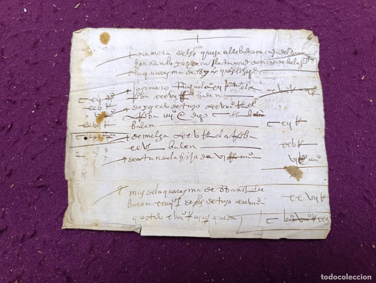 Manuscritos antiguos: 1594, Antiguo Documento Manuscrito, Calatayud, Zaragoza, recibo de finiquito o carta de pago