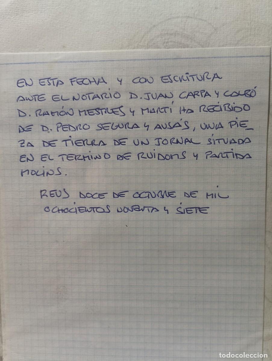 Manuscritos antiguos: REUS-RIUDOMS-DOCUMENT. - Foto 2