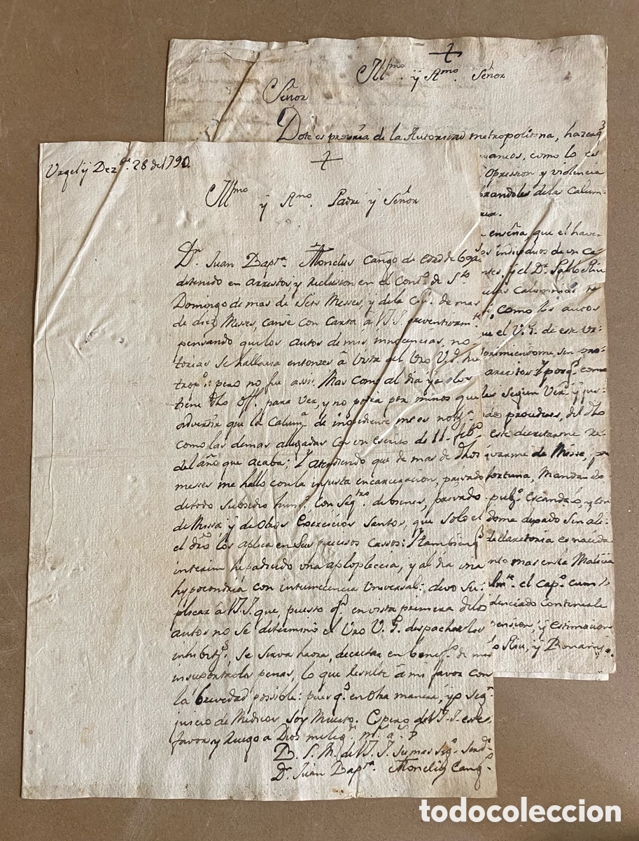 Alte Manuskripte: MANUSCRITOS SIGLO XVIII (1780) &ndash; MEMORIAL JUDICIAL DE UN CAN&Oacute;NIGO DE LA CATEDRAL DE LA SEU URGELL