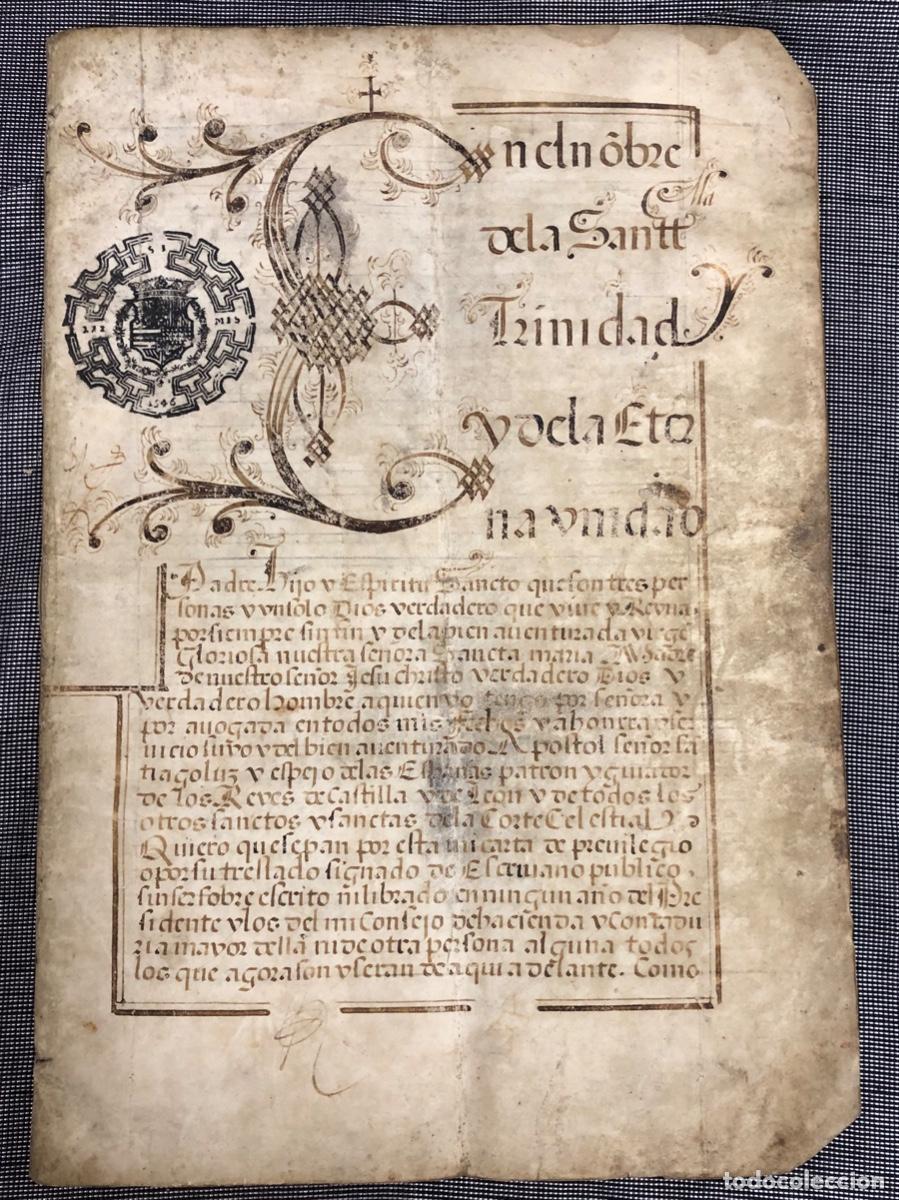 Manuscritos antiguos: PRIVILEGIO REAL DADO POR FELIPE IV. V&iacute;nculo y mayorazgo de la familia Arregui. A&Ntilde;O 1646