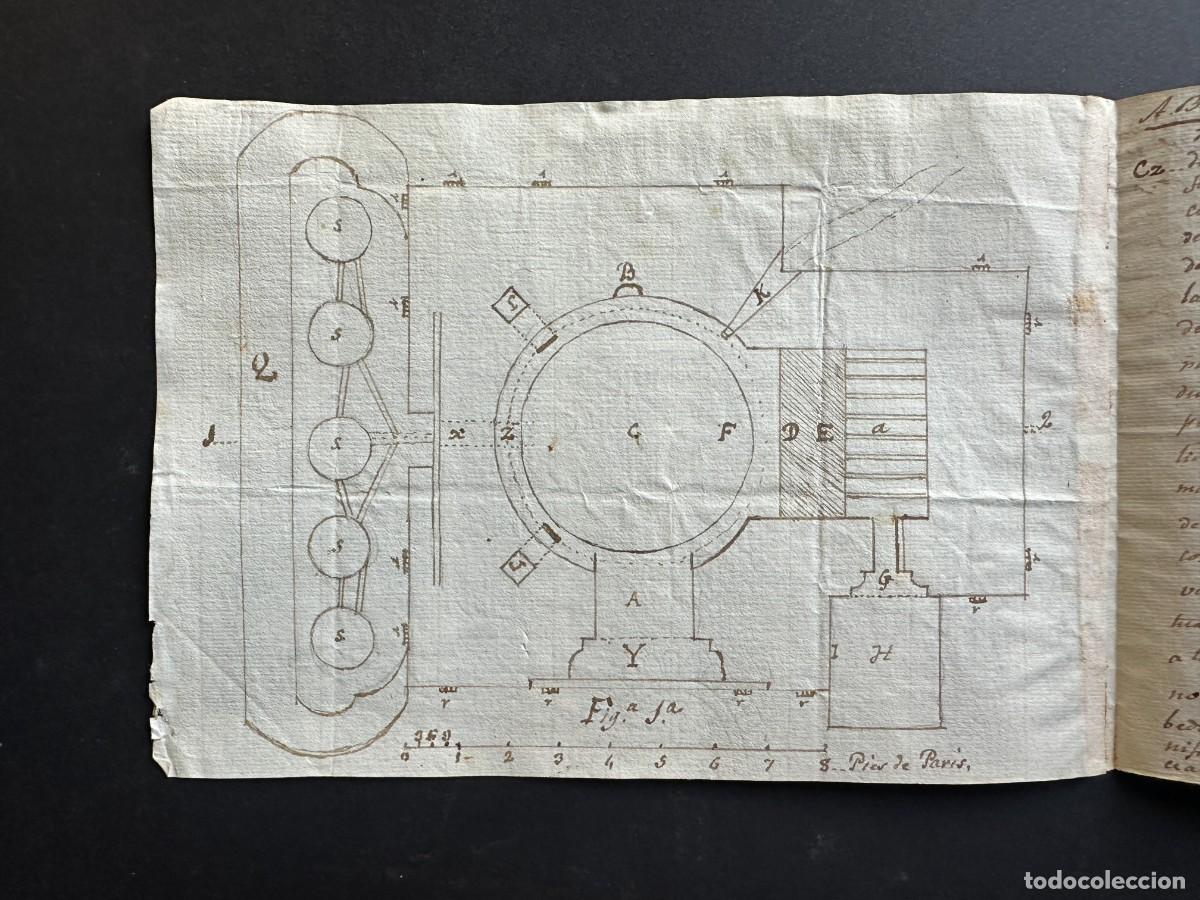 Manuscritos antiguos: 1800 - PROYECTO PARA UN HORNO DE FUNDICION DE COBRE - MANUSCRITO - DIBUJO -