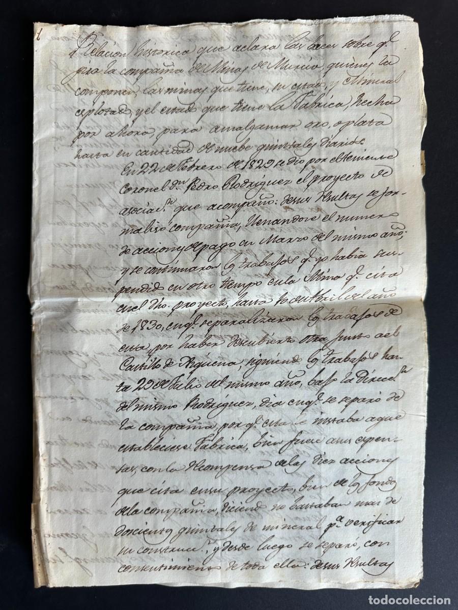 Manuscritos antiguos: a&ntilde;o 1831 - RELACION HISTORICA DE LA COMPA&Ntilde;IA DE MINAS DE MURICA - HISTORIA DE LA MINERIA DE MURCIA