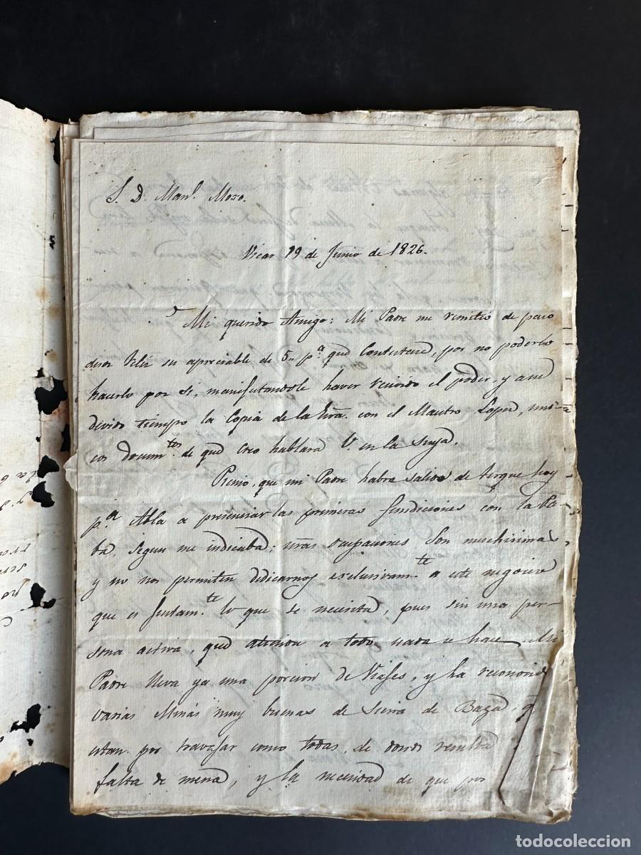 Manuscritos antiguos: a&ntilde;o 1826 - CORRESPONDECIA CON LA COMPA&Ntilde;IA DE FUNDICI&Oacute;N DE ABLA - ALMERIA - MINERIA