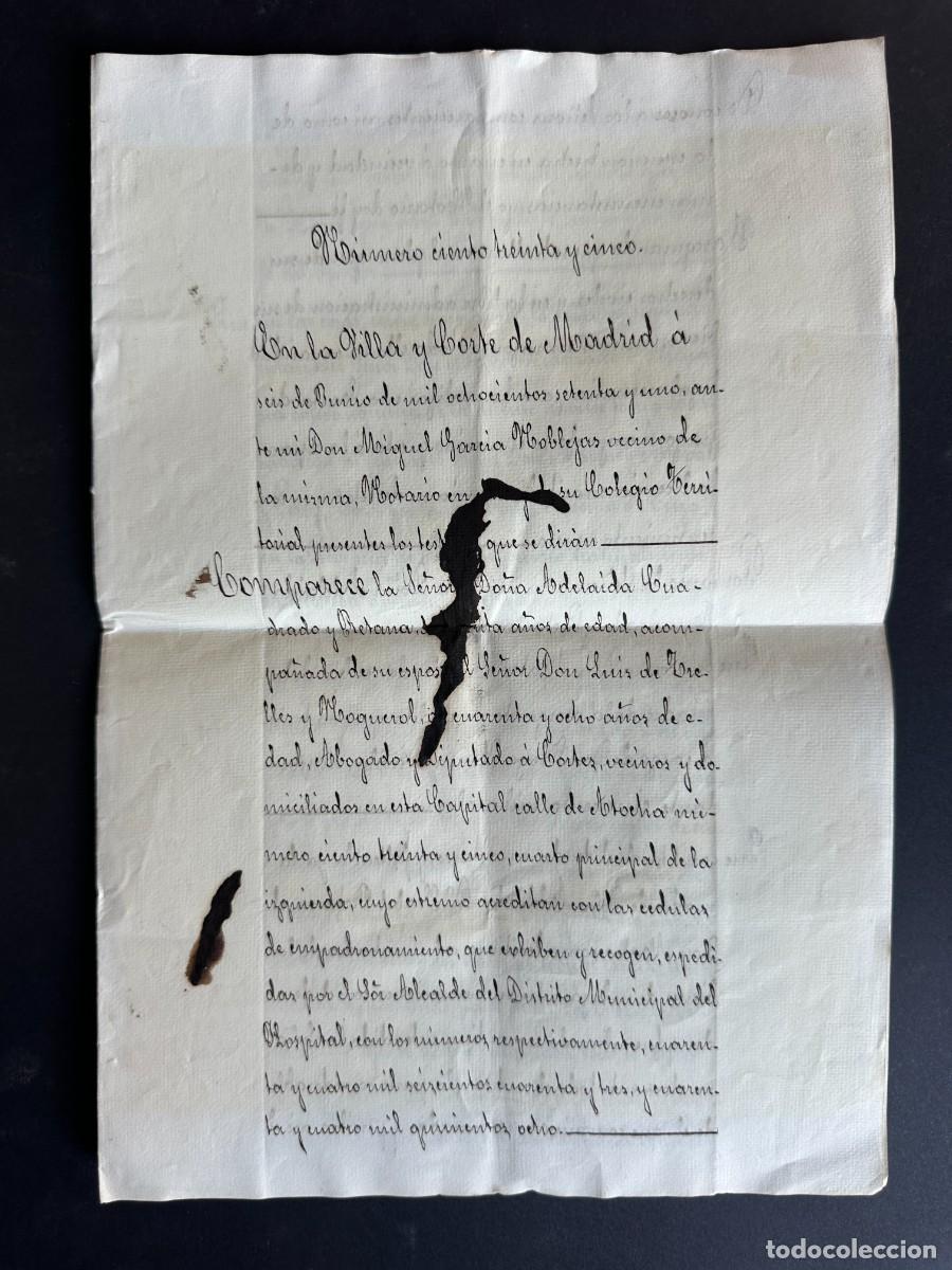 Manuscritos antiguos: a&ntilde;o 1861 - DOCUMENTO SOBRE EL PAGO DE UNA DEUDA - MOXO - CUADRADO - CIEZA - MANUSCRITO