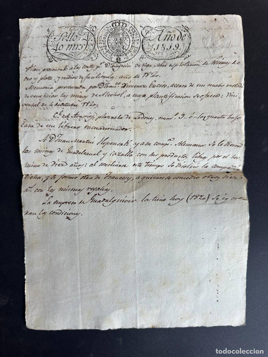 Manuscritos antiguos: 1830 - DOCUMENTOS MANUSCRITOS SOBRE MINERIA -