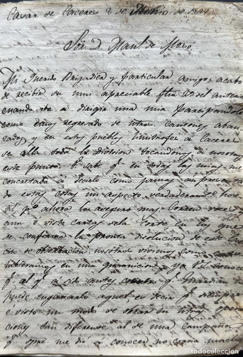 Manuscritos antiguos: 1827 - CASAR DE CACERES - CARTA SOBRE POLITICA Y MINERIA -