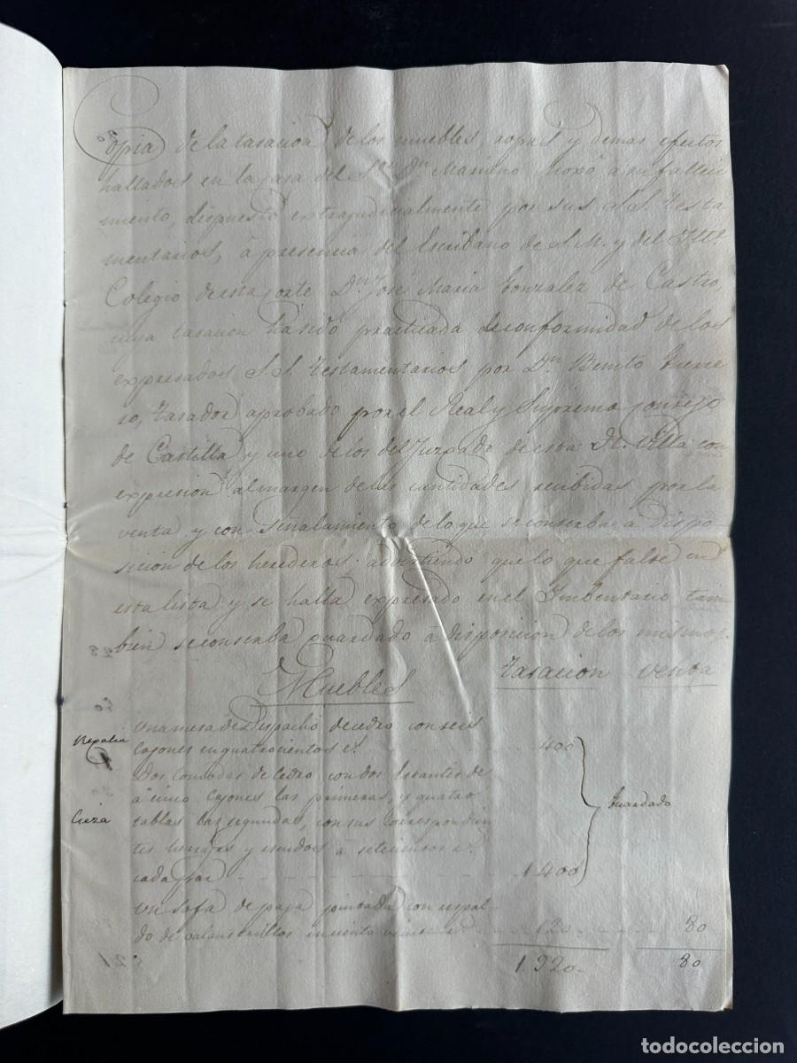 Manuscritos antiguos: a&ntilde;o 1821 - TASACI&Oacute;N DE MUEBLES, ROPAS Y EFECTOS DE MARIANO MOXO - MANUSCRITO - CIEZA