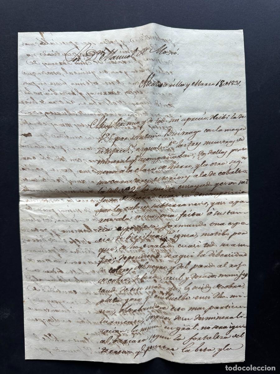 Manuscritos antiguos: a&ntilde;o 1831 - CARTA SOBRE MINERIA EN MURCIA - MAZARR&Oacute;N - ALCANTARILLA - EXPLOTACION MINERA