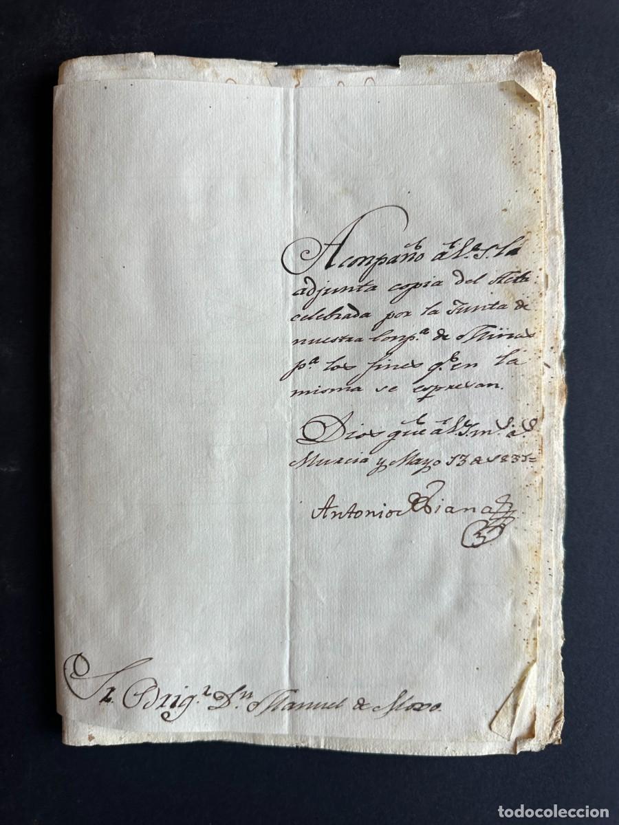 Manuscritos antiguos: a&ntilde;o 1835 - ACTA DE LA COMPA&Ntilde;IA MINERA DE MURCIA - HISTORIA DE LA MINERIA