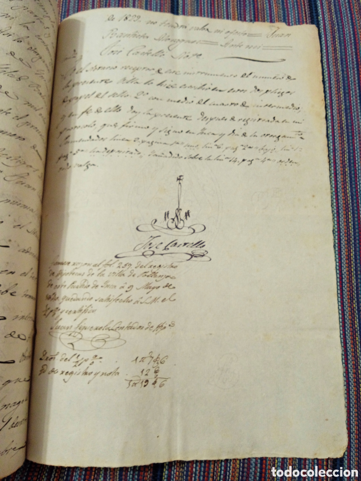 Manuscritos antiguos: DOCUMENTO 1857 DOS HOJAS POLLENSA POLLEN&Ccedil;A MALLORCA SOBRE UNA VENTA JUDICIAL - Foto 2