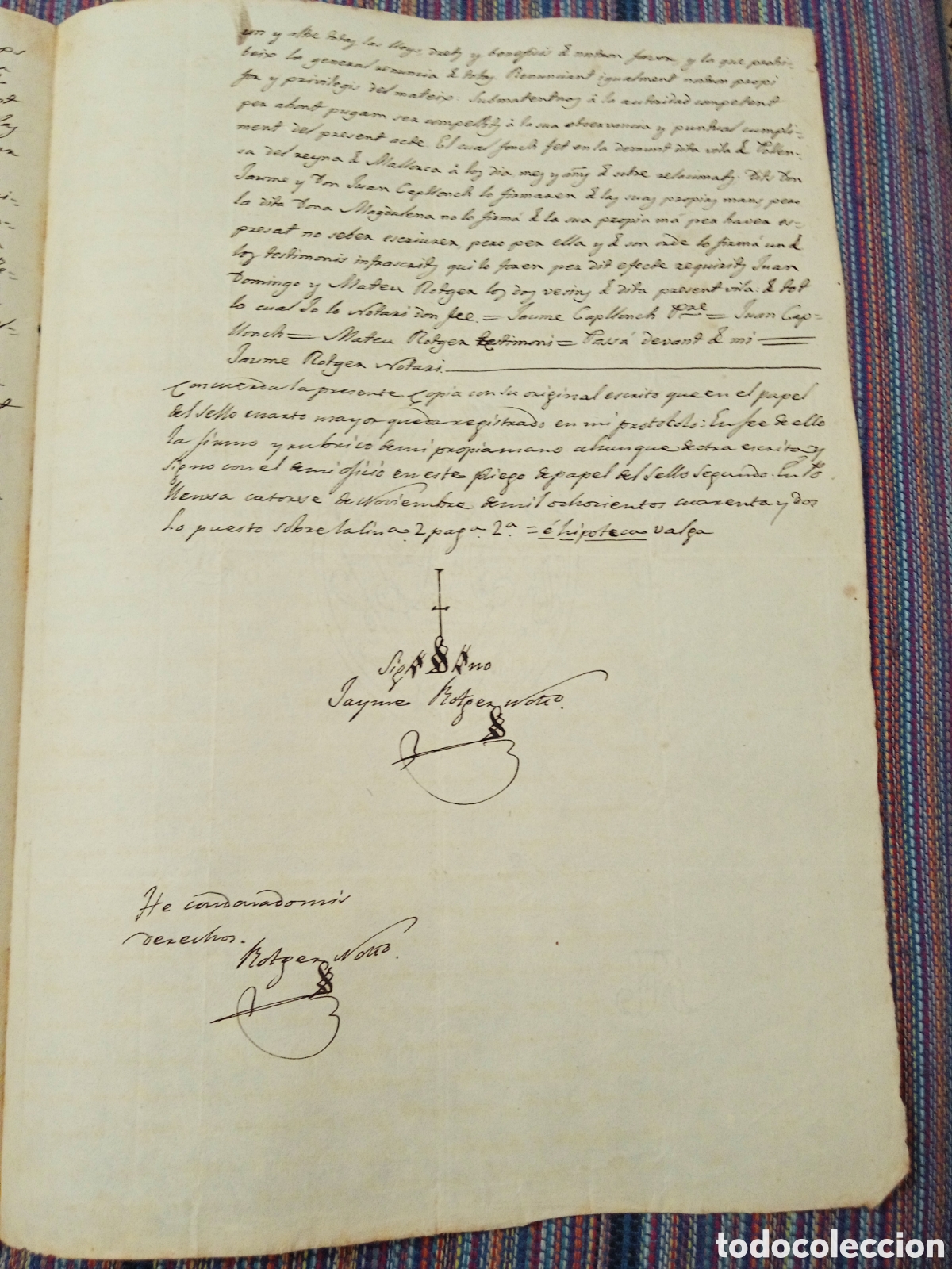 Manuscritos antiguos: DOCUMENTO 1842 DOS HOJAS MALLORCA POLLENSA POLLEN&Ccedil;A - Foto 2