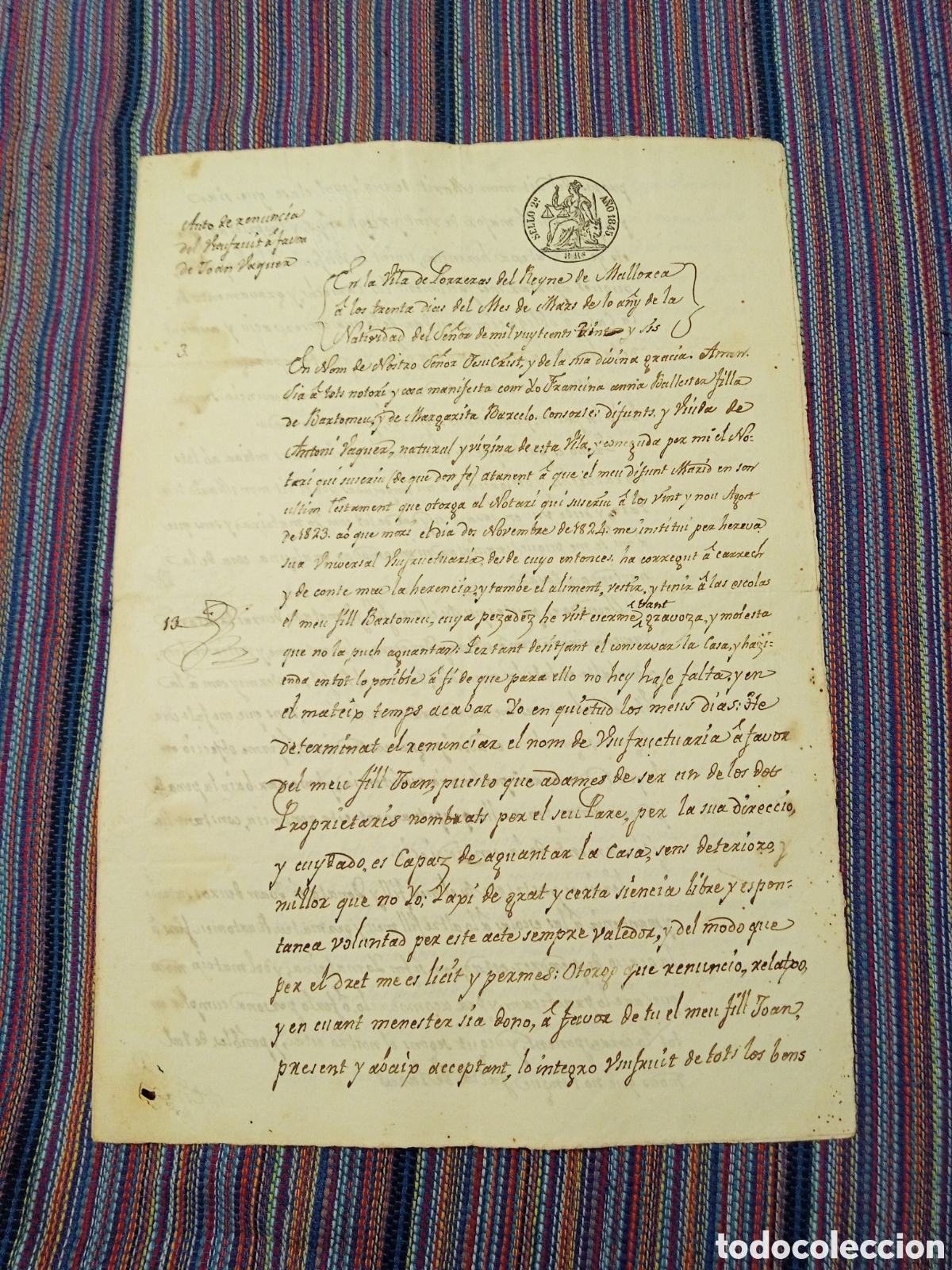 Manuscritos antiguos: DOCUMENTO 1845 DOS HOJAS PORRERAS PORRERES MALLORCA