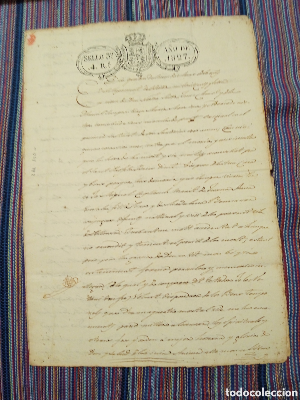 Manuscritos antiguos: DOCUMENTO 1827 CUATRO HOJAS MALLORCA POLLENSA POLLEN&Ccedil;A