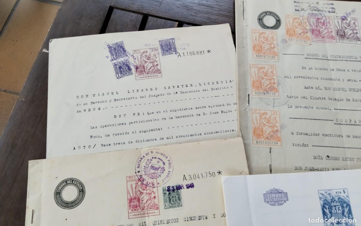 Manuscritos antiguos: REUS , LOTE DE 6 ESCRITURAS Y DOCUMENTOS CON TIMBROLOGIA - Foto 3