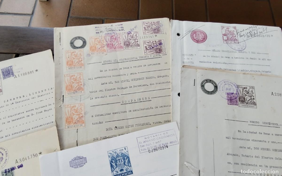 Manuscritos antiguos: REUS , LOTE DE 6 ESCRITURAS Y DOCUMENTOS CON TIMBROLOGIA - Foto 4