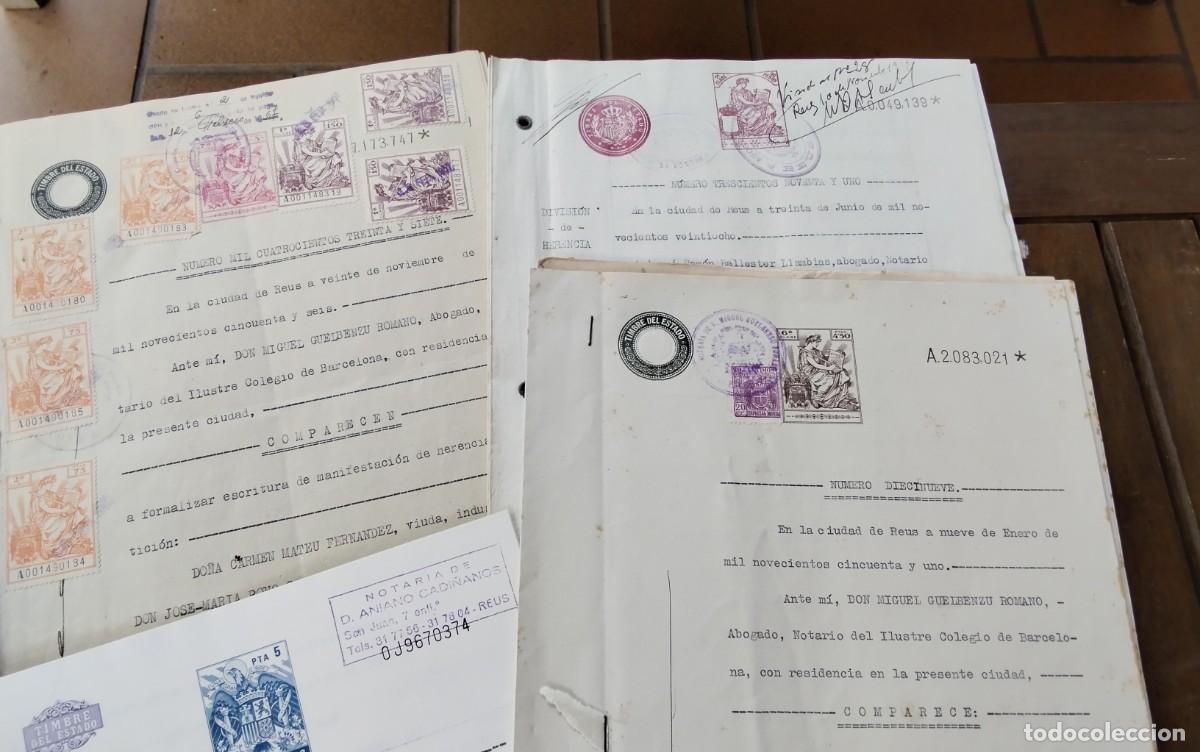 Manuscritos antiguos: REUS , LOTE DE 6 ESCRITURAS Y DOCUMENTOS CON TIMBROLOGIA - Foto 5