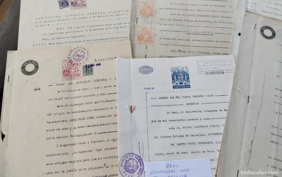 Manuscritos antiguos: REUS , LOTE DE 6 ESCRITURAS Y DOCUMENTOS CON TIMBROLOGIA - Foto 6