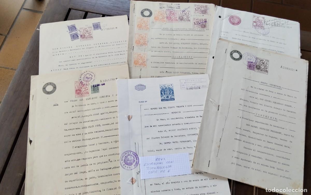 Manuscritos antiguos: REUS , LOTE DE 6 ESCRITURAS Y DOCUMENTOS CON TIMBROLOGIA - Foto 7