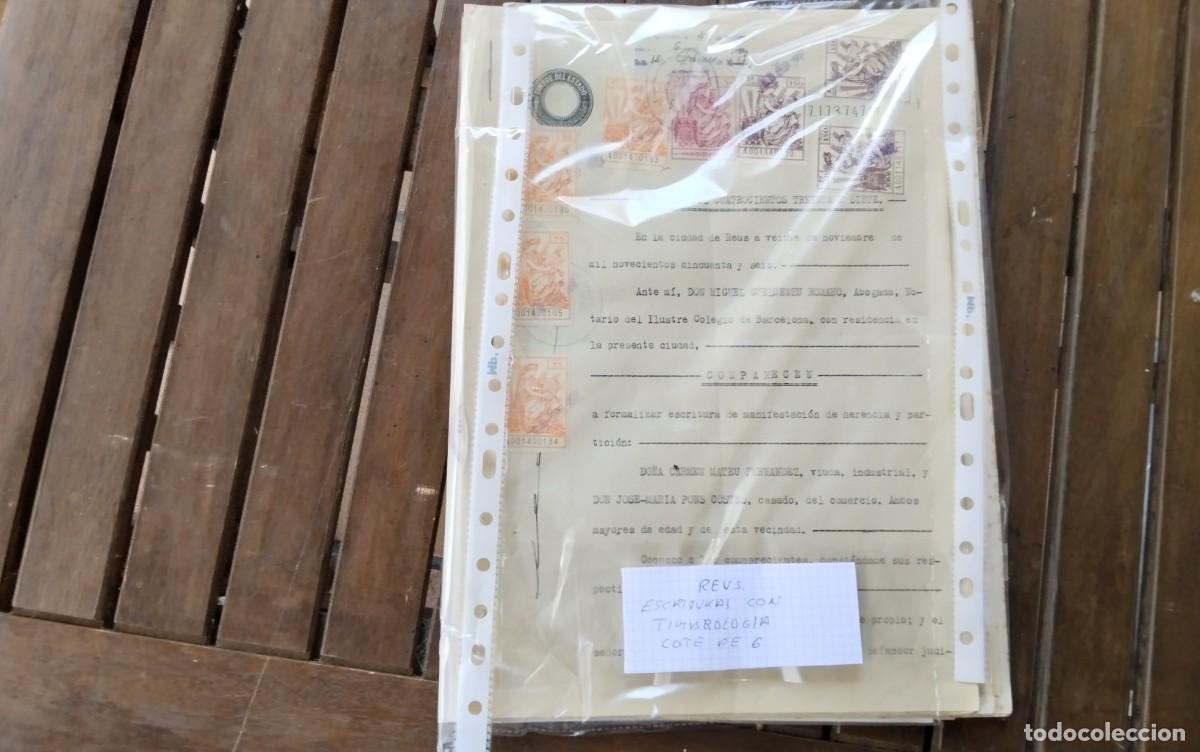 Manuscritos antiguos: REUS , LOTE DE 6 ESCRITURAS Y DOCUMENTOS CON TIMBROLOGIA - Foto 10
