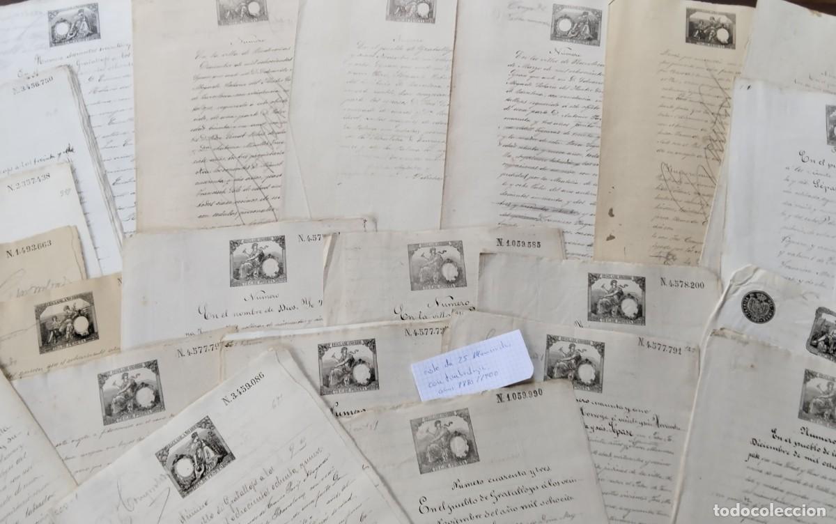 Manuscritos antiguos: LOTE DE 25 MANUSCRITOS CON TIMBROLOGIA A&Ntilde;OS 1880/1900 , VER COMPOSICION