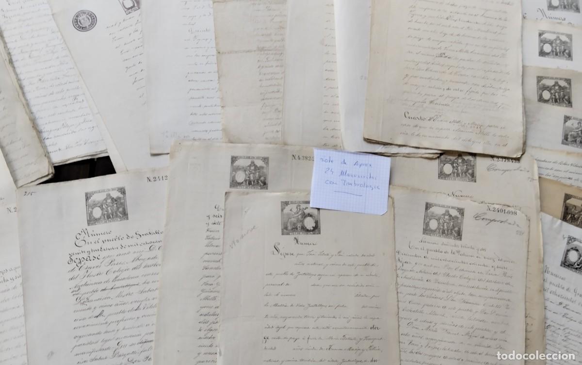 Manuscritos antiguos: LOTE DE 24 MANUSCRITOS CON TIMBROLOGIA A&Ntilde;OS 1880/1900 , VER FOTOS