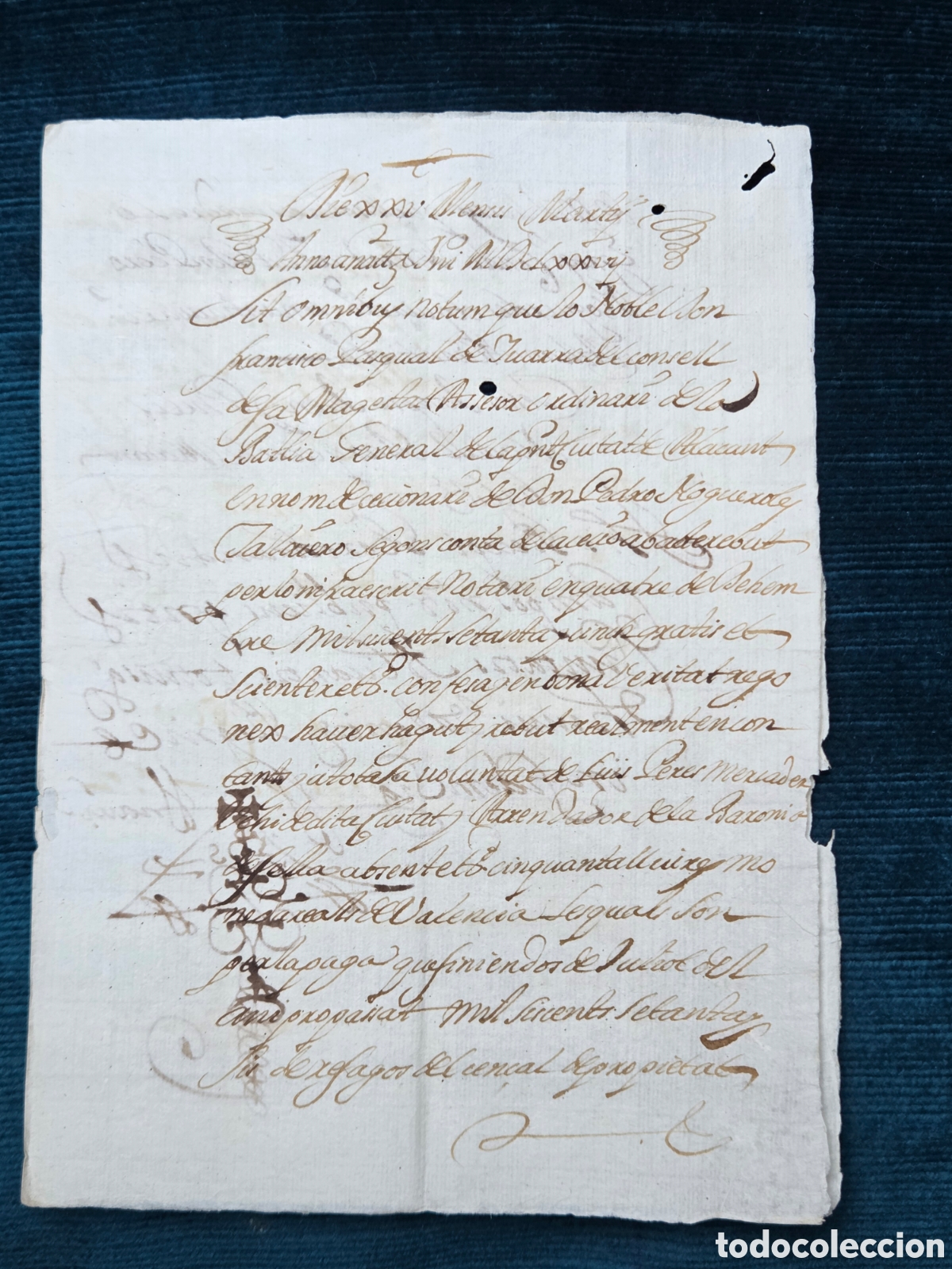 Manuscritos antiguos: ALICANTE 1694 APOCA, RECIBO EN VALENCIANO.