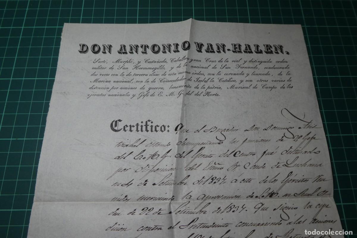 Manuscritos antiguos: Documentos manuscritos (1837-1841), sobre Domingo de Aristiz&aacute;bal, Mariscal de Campo