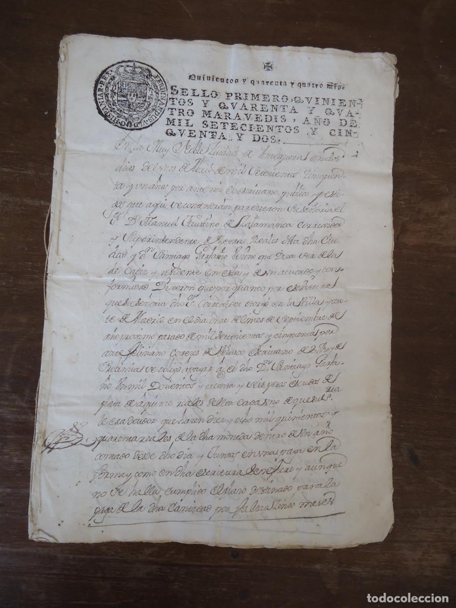 Manuscritos antiguos: Manuel Faustino de Salamanca, corregidor de Antequera. 1752. M&aacute;laga. 2 manuscritos
