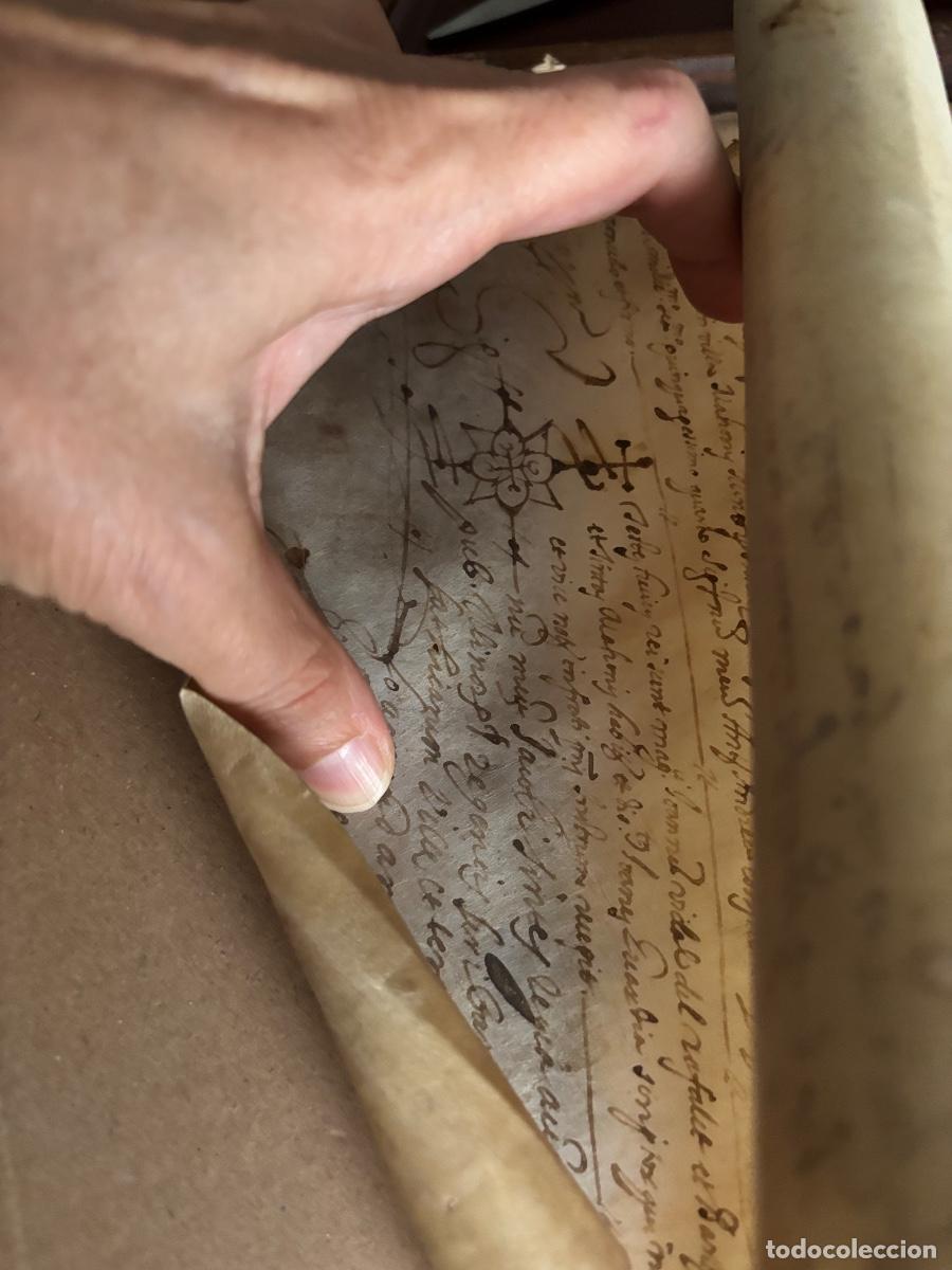 Manuscritos antiguos: Lote de diez documentos en pergamino sobre Menorca - Foto 5