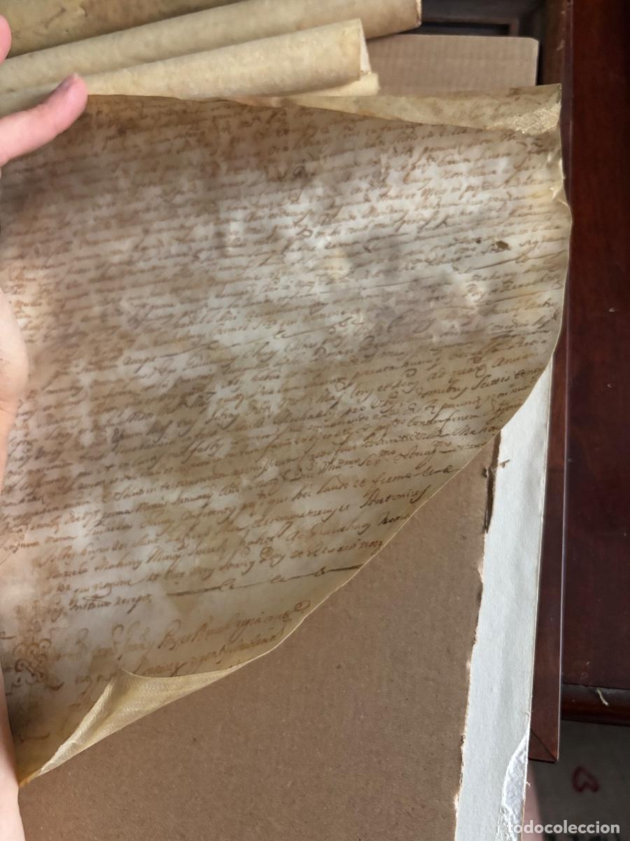 Manuscritos antiguos: Lote de diez documentos en pergamino sobre Menorca - Foto 8