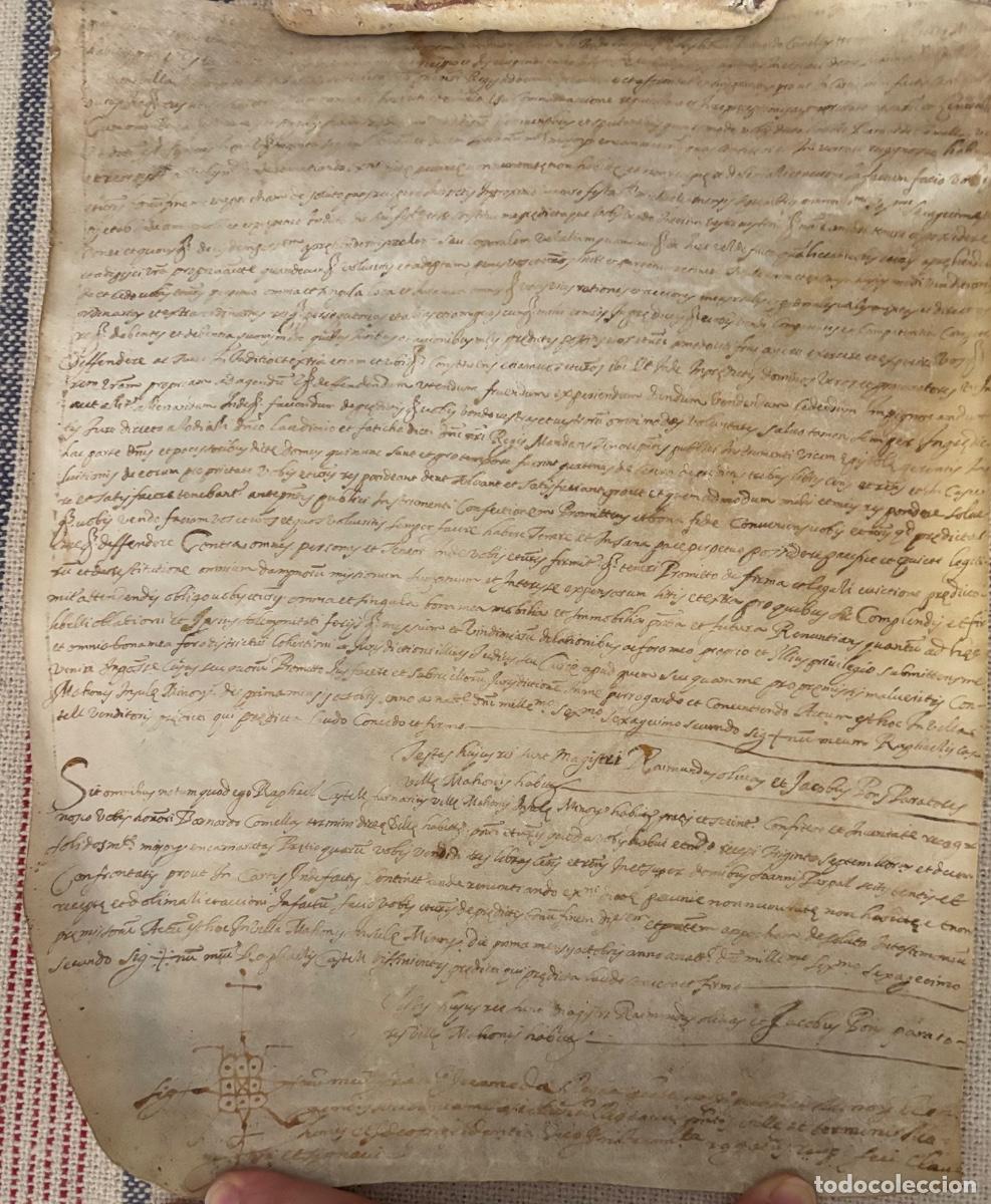 Manuscritos antiguos: Lote de diez documentos en pergamino sobre Menorca - Foto 16