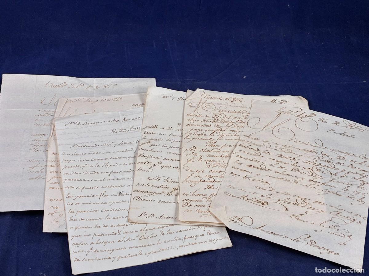 Manuscritos antiguos: 7 cartas manuscritas Antonio de R&aacute;bago 1825-1831 Valladolid, Casar de Periedo, Cantabria Buen estado