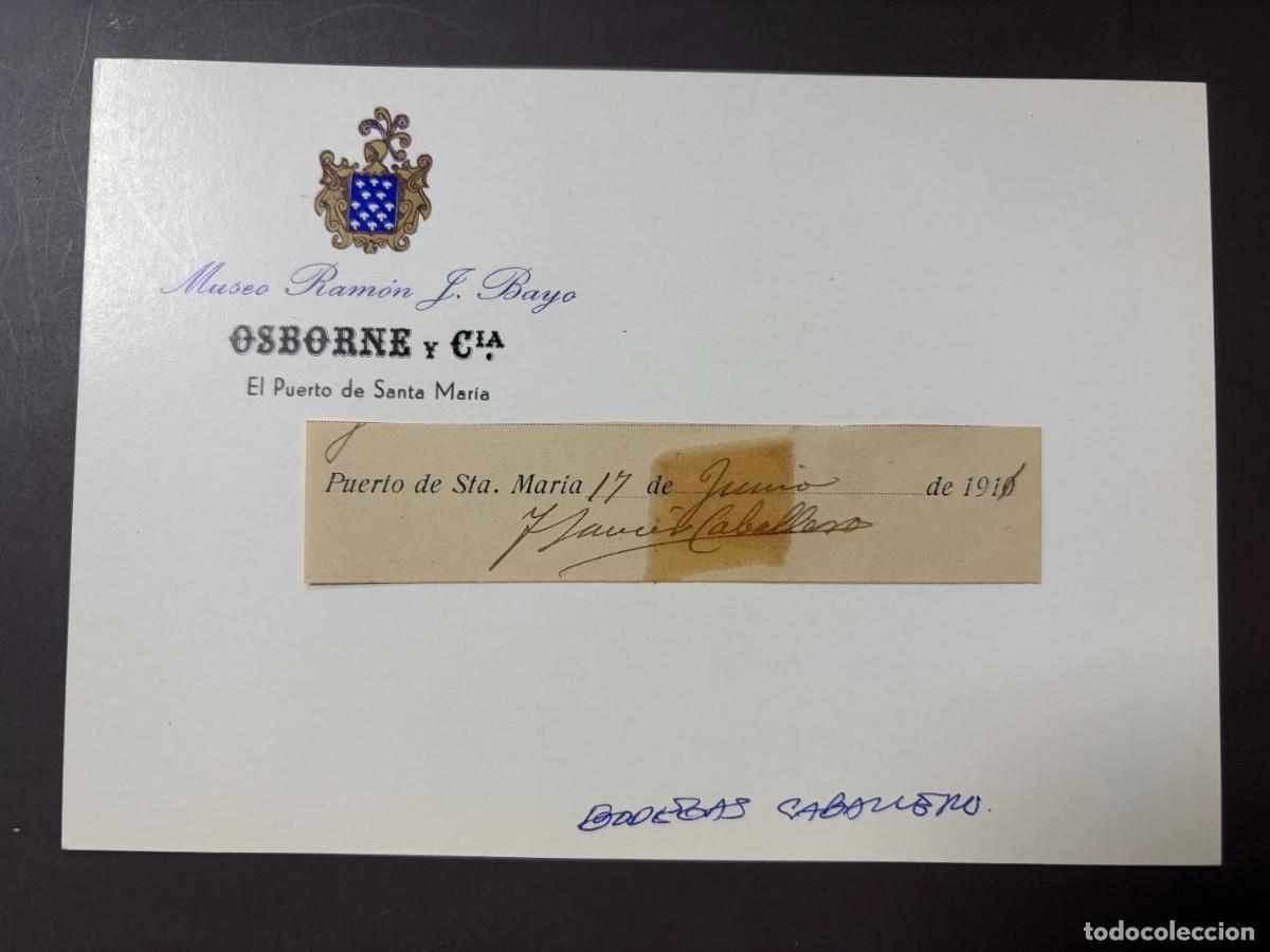 Manuscritos antiguos: ETIQUETA FIRMADA POR FRANCISCO JAVIER CABALLERO MALDOQUI &ndash; COMPOSITOR &ndash; EL PTO. STA. MAR&Iacute;A, 1932